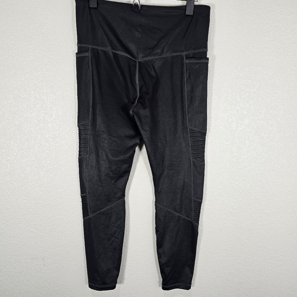 Athleta Inclination Moto Shimmer‎ Tight Womens in Powervita Black Size Medium - Picture 7 of 11